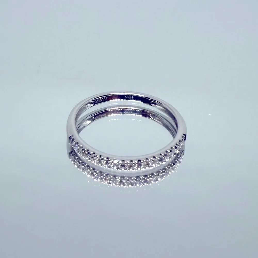NEW Solid 10K White Gold Natural Diamond Ring - Picture 1 of 3